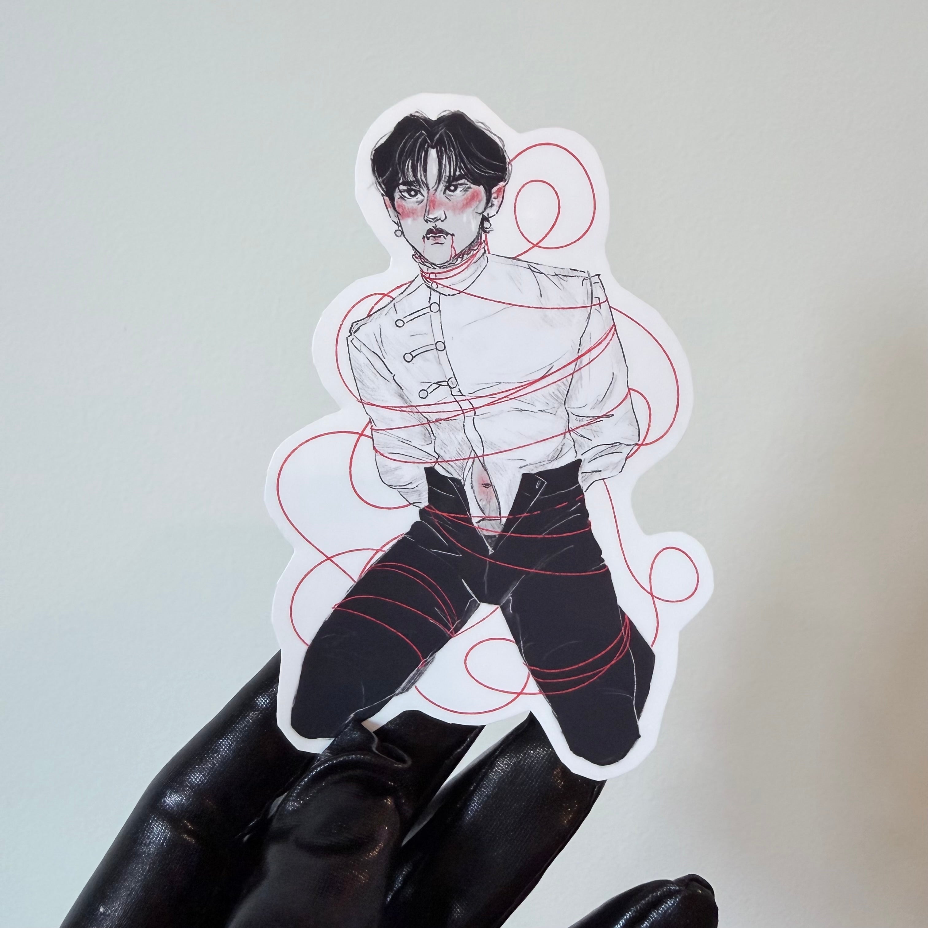 Vampire Lino “Tied Up” - Glossy Sticker - NORMAL SIZE